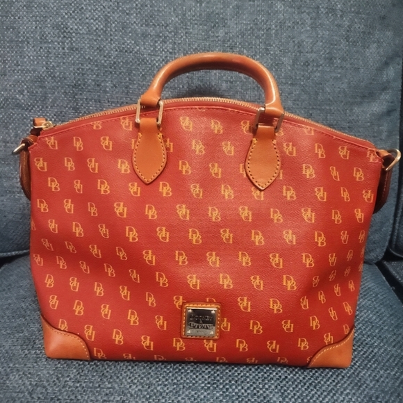 EUC Dooney & Bourke Rust and Tan Satchel - Picture 1 of 15